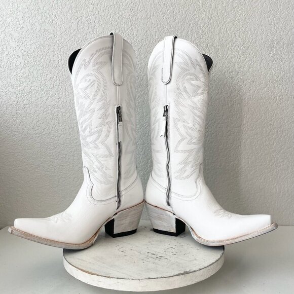 Lane MEGAN MORONEY Cowboy Boots Smokeshow Womens 10 White Western Cowgirl Tall - Picture 10 of 14